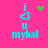A bright pink background displays four identical cyan text blocks reading 'i u mykal' with a heart symbol, each paired with a green pixelated animation effect above the heart.