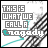 Animated contact sheet of a 48x48 pixel buddy icon showing text "THIS IS WHAT WE CALL A tragedy" with teal underline animation across six visible frames and one gray placeholder frame.