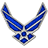 Blue and silver Air Force-style winged emblem on white background with blue text reading 'I Love My Airman Jared!'