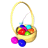 Animated Easter basket icon with colorful eggs and