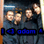 Pixelated image of three figures in dark clothing against a blue background with blue text reading '143 adom A' at the bottom.