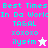 Pixelated text and star symbols on a split background of bright pink and light cyan, with turquoise lettering.