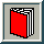 Pixelated red book icons in various states of opening and closing, some with visible text on pages, set against gray backgrounds with white borders.