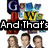 Animated sequence showing a vertical arrangement of 'G' and 'W' logos with celebrity faces, transitioning between text overlays 'And That's The Good' and 'News' on a white background.