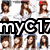 repeated anime-style character portraits with brown hair, some wearing red headbands, overlaid with bold black text reading 'myCT7 Loves' and 'Snsd' on a white background
