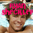 A pixelated image of a person with brown hair lying on a light blue patterned surface, featuring pink text and heart symbols in different states.