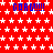 Red background with white stars and blue 'GARO!!!' text repeated across the image, featuring a gray rectangular area in the bottom-right corner.