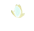 A white water lily bud opens into a fully bloomed flower with yellow-orange center, displayed in a of pixelated frames