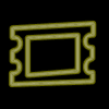 Two ticket-shaped icons with serrated edges, one in muted yellow and the other in bright yellow, displayed side-by-side on a black background.