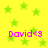 Yellow background with green stars and pink text 'David<3' repeated four times in a pattern