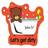 Red and brown pixelated icon with a white central area showing partial black text, surrounded by colorful background squares.