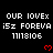 Pixelated text and red hearts on black background with gray corner overlay, repeated in pattern