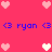 Pixelated pink background with heart icons and blue text reading '<3 ryan <3' in two , surrounded by additional hearts at corners