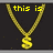 Pixelated gold chain with dollar sign pendant on dark background, displaying text 'this is the way i live' in yellow pixel font.