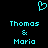 A static pixel art image with cyan text and symbols on a black background, showing two identical side-by-side layouts of names.