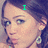A four- shows a person with dark hair and earrings, displaying text overlays in green pixelated font