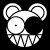 A black-and-white animated icon of a cartoon bear head with rounded ears, changing eye expressions across frames.