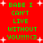 Red background with green pixelated text reading "BABE I CAN'T LIVE WITHOUT YOU!!!!!<3" repeated twice, surrounded by white plus signs and small stars.