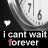 Animated contact sheet showing a clock face with text "i cant wait forever" and heart symbols, where the word "forever" alternates between white and pink lettering across frames.
