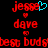 Pixelated red text on black background with cyan heart symbol above 'jesse' in left ; identical layout in right with no heart
