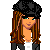 Pixel art character with long brown hair, black hat, green eyes; star symbols and 'Get Low' text in multiple styles.