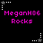 Pixelated icon with pink text 'MeganH86 Rocks' and alternating star icons in gray and white on black background.