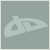 Pixelated light gray icon on muted green background, featuring abstract shapes resembling a stylized boat or vessel with rounded edges and internal voids.