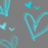 A static image with a gray background featuring light blue heart outlines and text reading "I Love You John!! <33" in black boxes.