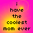 Pixelated text on a pink and yellow gradient background arranged in a four