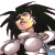 Pixelated character with dark spiky hair and light skin in white armor, next to green background with bright green text.