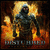 A figure in dark armor stands amid orange and yellow flames, with a bright halo behind its head; the text "FIRST TO HURRY" appears below.