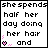 pixelated text with repeated phrases and small pink symbols, transitioning to heart-shaped icons in the bottom