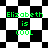 Green text 'Elizabeth is COOL' on a black-and-white checkered background with shifting diamond patterns.