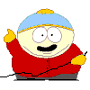 A cartoon character in a red jacket and blue hat performs various actions with a black string, ending with "THE END" text.