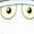 A cartoon character with large eyes and a pink antenna appears in three sequential views showing facial expression changes from neutral to sad.