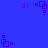 Blue background with repeating purple pixelated text 'df' and square-based geometric shapes in various arrangements.