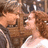 Animated sequence showing two people in a close embrace, transitioning from a side profile to a kiss, with visible hair and clothing details.