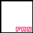 Six white with black borders display pink pixelated text; top-left shows 'FAN', top-middle 'DE', top-right 'DULCE', bottom-left 'MARIA', and both bottom-middle and bottom-right show 'RED'