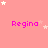 Pink background with repeated 'Regina' text and scattered white stars in a pattern