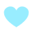 Four light blue heart shapes arranged in a on white background, each with pixelated edges and uniform fill color