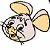 A 50x50 pixel animated buddy icon featuring a cartoon mouse character on the left and green text reading "Original Icons .com" on the right, displayed as a contact sheet with two frames.