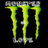 Green and gray pixelated logo with three claw-like shapes on black background, top and bottom edges have horizontal gray bands.