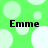 Green background with light green and white circles; four instances of the text 'Emme' in black font.