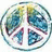 Pixelated circular icon with blue, green, and purple tones forming abstract shapes resembling stylized figures within a ring.