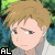 Pixelated anime-style character with light brown hair and gray clothing, displayed in a of showing subtle animation changes