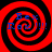 Four identical red and black spiral patterns with blue text reading "Bex Rox!!!" in the center of each spiral.