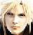 Pixelated close-up of a person with light-colored hair and dark clothing, showing facial features including eyes, nose, mouth, and part of the forehead.