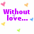 Pixelated purple text on white background with floating heart shapes in pink, orange, blue, and green.