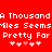 Red background with white pixelated text reading 'A Thousand Miles Seems Pretty Far' and two of pink heart symbols