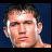 A static contact sheet frame showing a pixelated image of Randy Orton with text overlays on a black background, part of an animated icon sequence.